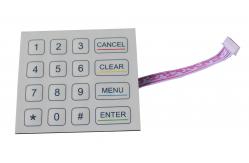 China 16 key flat industrial custom membrane keypads with industrial metal dome PCB supplier