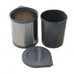 Lid Hidden Recessed Trash Can Inner Spiral Stainless Steel Sink Built-in Cabinet Trash Bin Dustbins Garbage Can for sale
