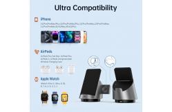 China 3in1 Dual Coil Wireless Charging Station Hidden Desktop Wireless Charger supplier