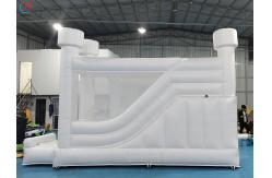 China Customized Inflatable White Wedding Bouncy Castle With Slide For Event Party supplier
