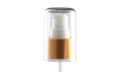 China Full Cap Cosmetic Pump Dispenser With AS Material Golden Aluminum Closure supplier