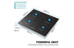 China 4 Burner Electric Cooktop 220V-240V 24 Inch Built In Induction Cooktop 6400W supplier