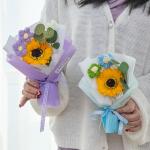 Handmade sunflower puff bouquets, finished flower bouquets, festival gifts for sale