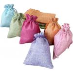 5.5 x 3.9 Inch 6 Color Burlap Favor Gift Bags Linen Drawstring Bags for Gifts and Wedding Party for sale