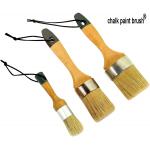 3 Pieces Chalk And Wax Paint Brushes White Bristles For Wood Furniture for sale
