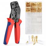 Ratchet Pin Wire Crimper Set With Female Male Spade Bullet Connectors
