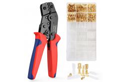 China Ratchet Pin Wire Crimper Set With Female Male Spade Bullet Connectors supplier