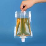 Custom Gravure Printing Stand Up Liquid Pouches Transparent Drink Juice Spout Pouch