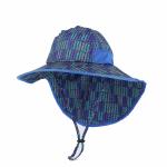 Kid Beach Blue Fishing Hat Searsucker Upf 50 Cotton Polyester ODM for sale