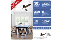 China Wooden Blades Flush Mount Smart APP Control Ceiling Fan With Light supplier