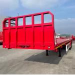 CIMC 3 Axle 12400*2610*1550mm Customized Design Side Column Flatbed Semi Trailer for sale