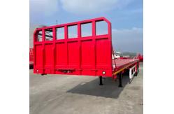 China CIMC 3 Axle 12400*2610*1550mm Customized Design Side Column Flatbed Semi Trailer supplier