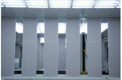 China Unique Acoustic Folding Partition Walls Fabric Surface Sliding Aluminium Roller Track supplier