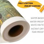 Water Based Poly-Cotton Inkjet Canvas 240gsm White Matte Canvas Roll  36X100m For Dye Ink for sale