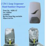 White Manual Hand Soap Dispenser With Refillable Cartridge And Sealed Pouch for sale