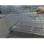 Foldable  Logistics  Wire Mesh Storage Containers With 1/2 Front Drop Gate