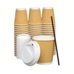 4OZ 125ml Kraft Paper Cup Kraft Ripple Cups PLA Coated for sale