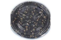 China HACCP PP Food Serving Tools Takeout Black Plastic Sushi Tray With Cover supplier
