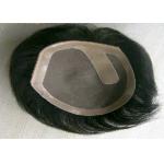 Chinese Human Swiss Lace Remy Top Closure Toupee For Men Dark Brown for sale