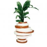 Vertical White FRP Pots And White Fiberglass Planters For Flower for sale