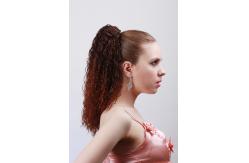 China Dark Brown Curly Synthetic Pony Tail Wigs And Extensions For Women supplier