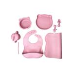 Durable Silicone Baby Feeding Set 6 Pcs BPA Free Plates Straw Sippy Cup for sale