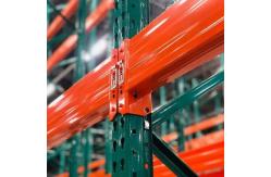 China Orange Galvanized Teardrop Pallet Racking , Modular Teardrop Warehouse Shelving supplier