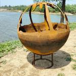 Outdoor Hand Crafted Corten Fire Pit 3mm Thickness Round Large for sale