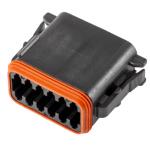 DT06-12SB 12 Position 4.19mm Pitch Automotive Connector Black Receptacle Crimp Housing Wedgelock Integrated Latch IP68 Sealed 13A Rating for Harsh Environment Wiring