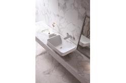 China White Art Rectangular Sanitary Ware Basin Table Top Bathroom Sink supplier