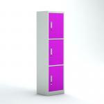 Vertical 3 Doors Steel Bedroom Wardrobe Metal Colorful Storage Locker for sale