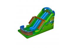 China Forest Theme Inflatable Double Lane Water Slide For Rentals supplier
