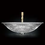 One Piece Molding Glass Vessel Sink Bowls 550mm Long No Overflow
