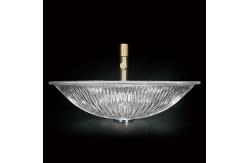 China One Piece Molding Glass Vessel Sink Bowls 550mm Long No Overflow supplier