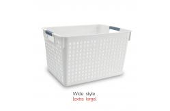 China Grey 40*20.6 Rectangular Plastic Storage Baskets For Clothes Durable supplier