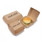 Wholesale Custom Disposable Biodegradable Fast Food Grade Kraft Paper Burger Boxes for Your Business for sale