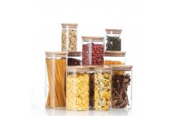 China Dry Fruit High Borosilicate Glass Storage Bottles Sustainable ODM Bamboo Lid supplier