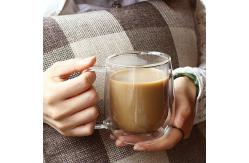 China 12oz Clear Glass Coffee Mug Double Wall Insulated Glasses supplier