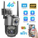 Wifi 4G IP Camera 4MP 2K PTZ Dual Lens 10X Zoom Outdoor Security Camera for sale