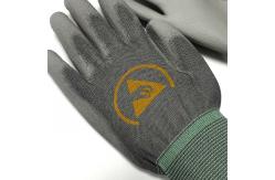 China Seamless Knitted ESD PU Palm Fit Gloves With Polyester Liner supplier