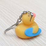 Phthalates Free Yellow Assorted Surfing Duck Toy With Keychain Collection for sale
