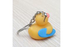 China Phthalates Free Yellow Assorted Surfing Duck Toy With Keychain Collection supplier