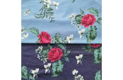 China Soft Woven Flowers Pattern Printed Jean Denim Fabric 54.5 Inch supplier