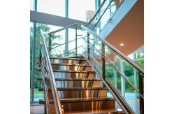 China Rust-Proof 201 Stainless Steel Handrails with Flat Saddle for Glass Railings supplier
