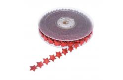 China 15mm*15m Ultrasonic Star Wired Ribbon Plain Pattern Jacquard Ribbon supplier
