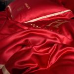 Luxury Embroidered Washing Silk Bedding Set with Polyester Material and Customized Logo