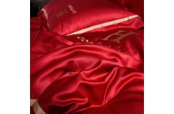 China Luxury Embroidered Washing Silk Bedding Set with Polyester Material and Customized Logo supplier