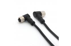 China PVC M12 Female Connectors 12 Pin Angled IP67 Black With Molded Cable supplier
