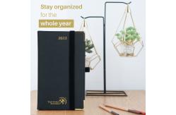 China Black Leatherette Cover Small Academic Planner With Hourly Schedule supplier