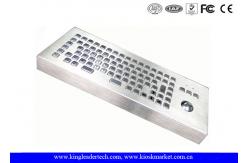 China Desktop 86 Keys Stainless Steel Keyboard With Trackball FCC Brushed supplier